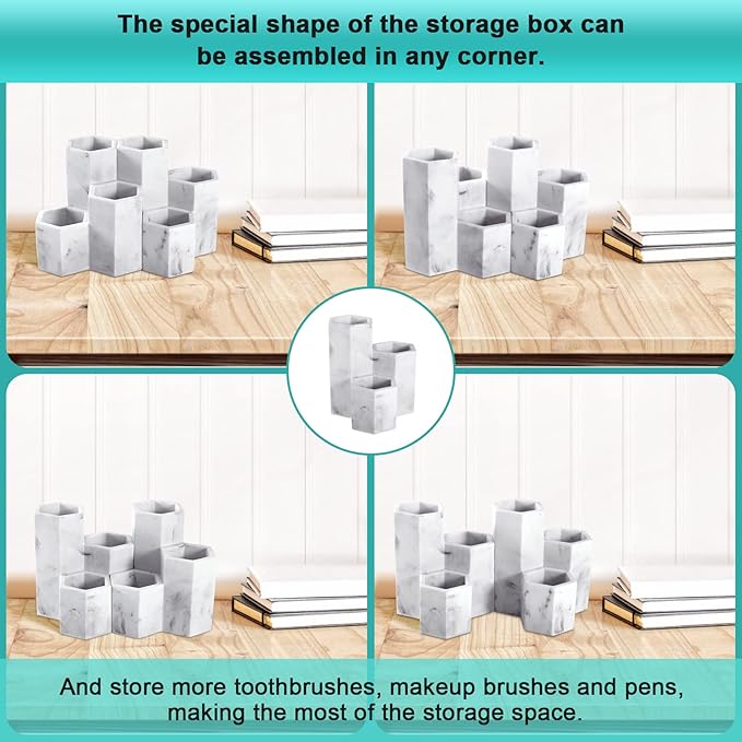 Toothbrush Holders for Bathrooms Toothpaste Holder Stand Bathroom Organizer for Toothbrush Makeup Brushes Holder
