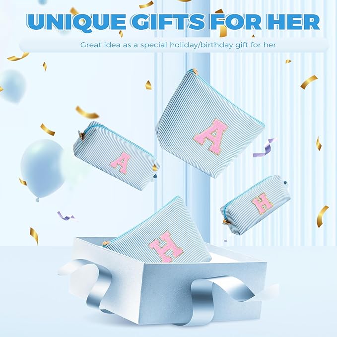 Customized Mothers Day Gifts - Birthday Gift for Mom,Gifts From Daughter,Mother in Law Gifts,Mama Gift Idea,Makeup Bag Set Cosmetic Bag - Blue,C