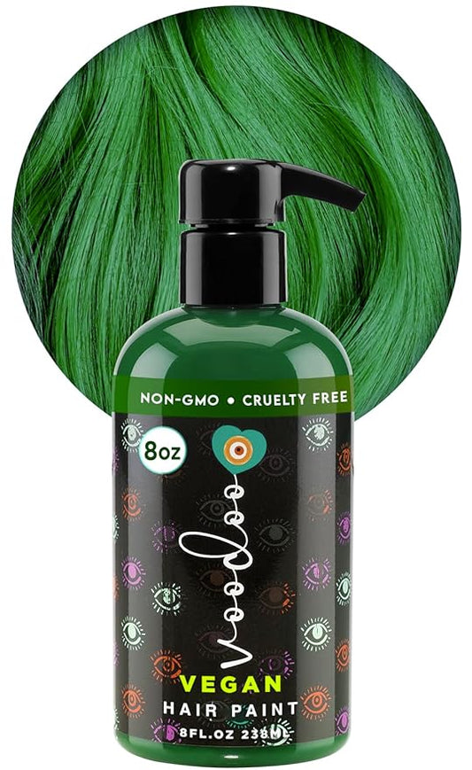 MOEHAIR Semi-Permanent Hair Color | Dark Blue Hair Dye 8 Oz | No Ammonia, Sulfate or Paraben | Vegan & Cruelty-Free | Voodoo Serenity Blue Hair Color (Green)