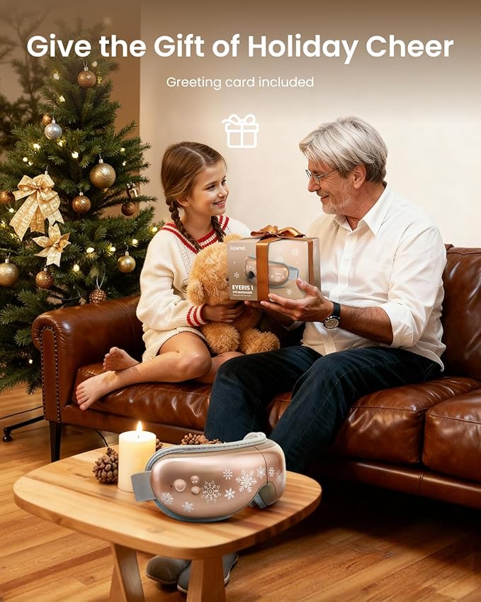 RENPHO Eyeris 1 Eye Massager with Heat, Christmas Birthday Gifts for Women Men Mom Dad Her Him, Eye Mask for Migraine, Smart Sleep Mask for Dry Eyes Relax, Reduce Strain