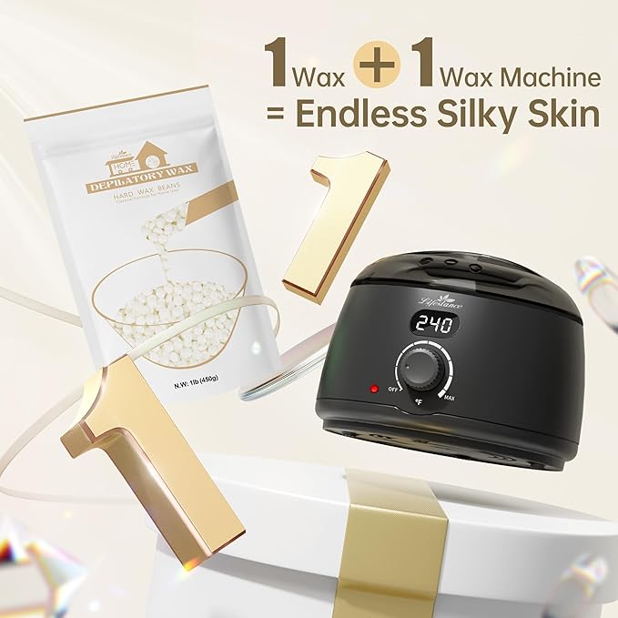 Lifestance Pearl White Waxing Beads, 1lb Unscented Coarse Hair Removal Wax Beans for Face, Eyebrow, Brazilian Bikini, Sensitive Skin at Home for Women and Men