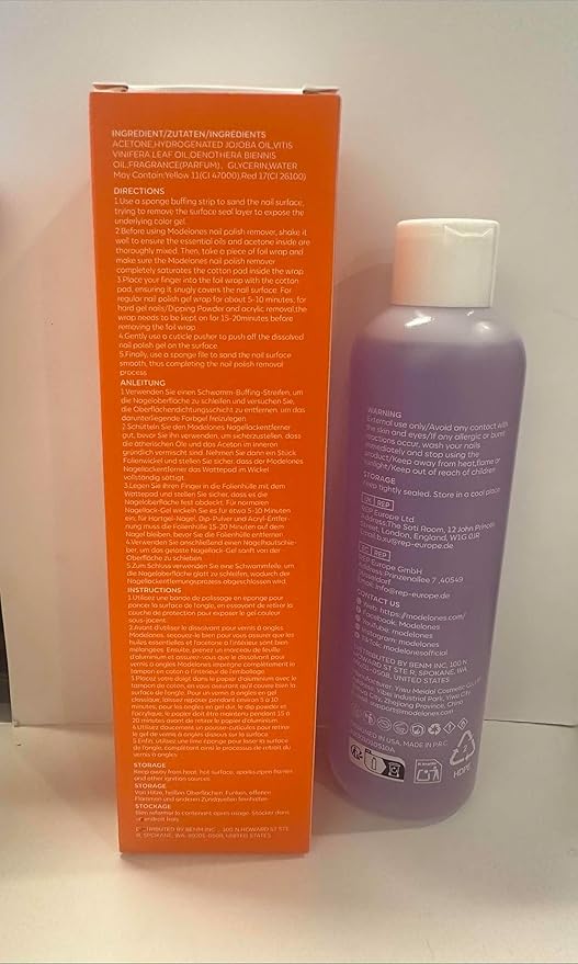 modelones Nail Polish Remover, Acetone Nail Polish Remover and Red Orange Sky Blue Gel Manicure for Travel NalilArt for Salon DlY at Home