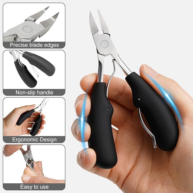 Nail Clippers Kit, 8-Piece Stainless Steel Toenail & Fingernail Clipper with Nail File & Cleaner, Precision Sharp Blade for Easy Clean Cut, Ideal for Men, Women, Seniors, Gift Pack