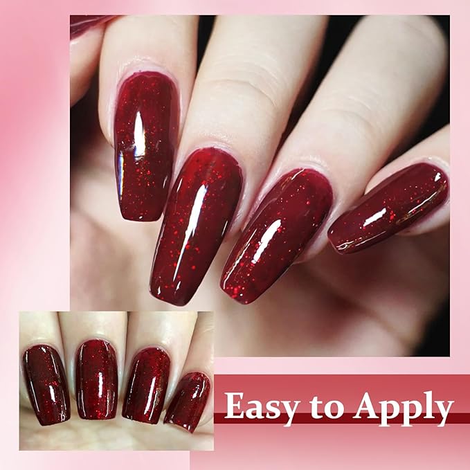 Major Dijit Quick Dry Nail Polish Rose Red Summer Nail Lacquer for Nail Art Regular Nail Polish 0.41 fl oz.