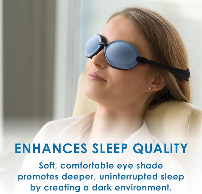 Eye Eco Tranquileyes Mini Sleep Eye Mask – Dark Eye Mask for Dry, Irritated Eyes - Soft Comfort Eye Shade - Adjustable Straps Creates Darkness – Travel, Nap, Sleep – Blue, Not One-Size-Fits-All