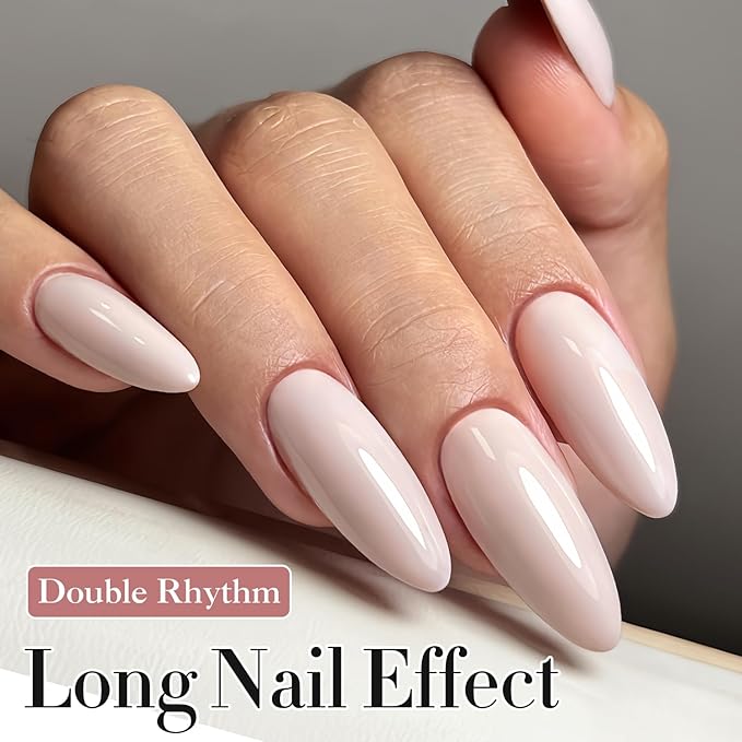 Double Rhythm 15ML Gel Nail Polish Pure Sheer Same Color Same Bottle Soak Off Gel Polish Art Manicure Salon DIY at Home for Women (Cream Nude Pink-A1332)