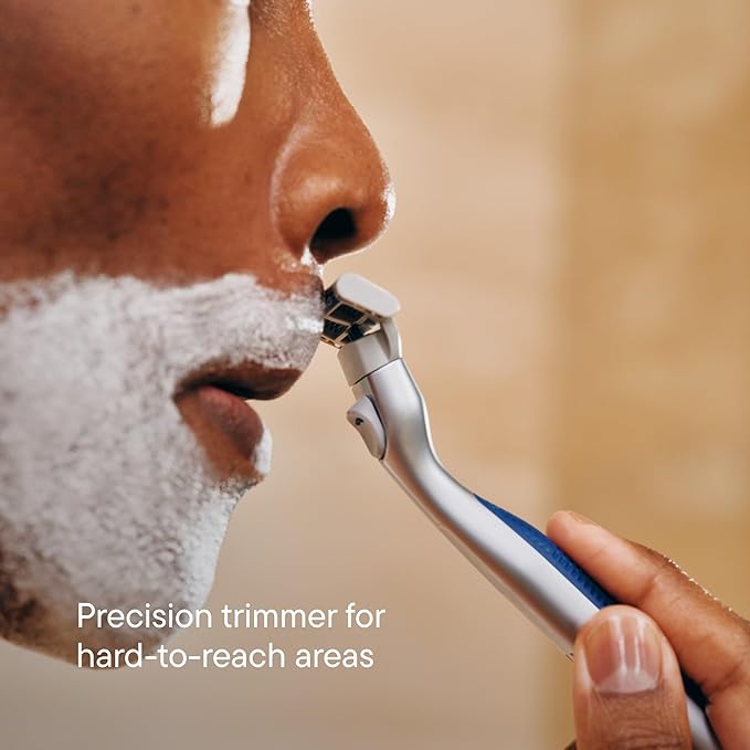 HARRY'S PLUS: Shaving Kit for Men - Premium Handle, Razor Blade Cartridge, 4 oz Foaming Shave Gel, and Travel Blade Cover - Advanced Pivoting System - Clay