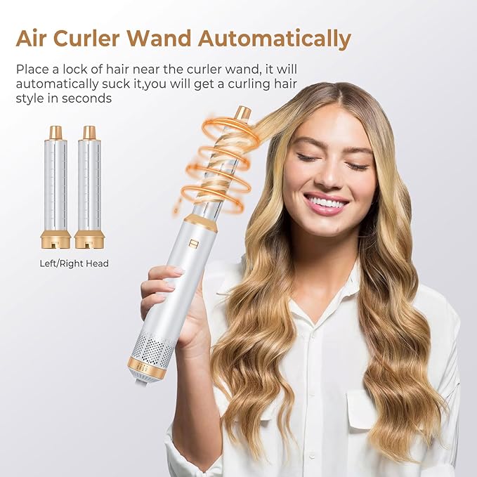 5 in 1 Hair Dryer Brush Set, Negative Ion Blow Dryer Brush Upgrade Hot Air Brush Air Styler Curling Wrap Air Curler, Curling Iron Hair Styling Tools As A Gift for Straight/Curl/Drying/Smoothing
