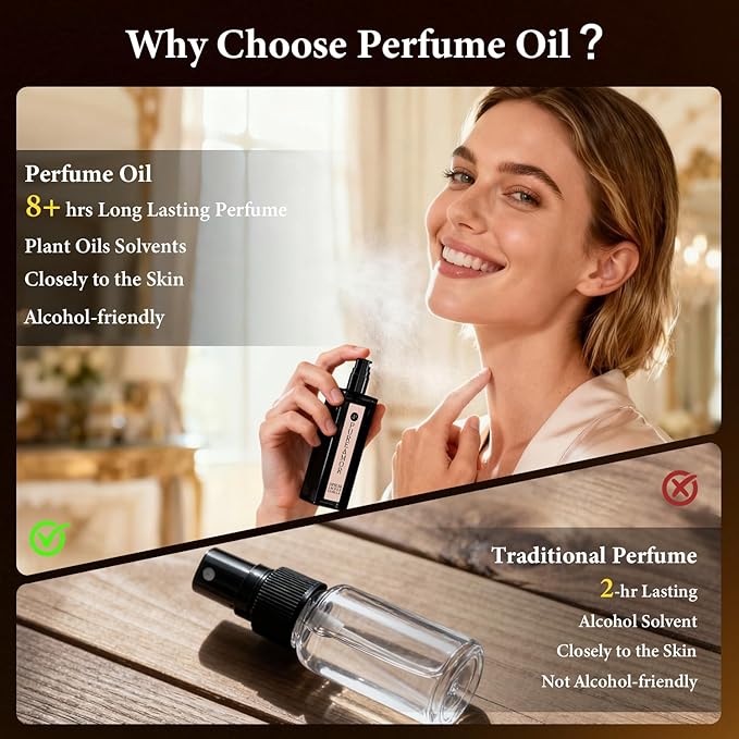 Amber Vanilla Perfume for Women, Coffee Scented Fragrance with Warm Amber & Sweet Vanilla Notes, Long Lasting Extrait de Parfum, Advanced Fragrance Travel Size 0.7 oz Eau de Parfum Spray