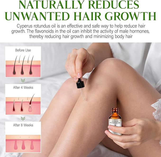 Cyperus Rotundus Oil,Cyprus Rotundus Oil for Hair Removal,Cyperus Oi-l Natural, Soothing and Gentle,Reducing Body Hair Growth,Smooth Skin & Hair Removal,60ml (2pcs)