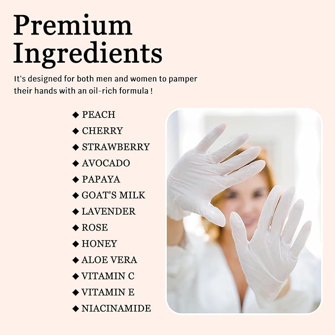 Pairs of 6 Hand Masks Moisturizing Glove,Deep Hydrating Hand Mask Gloves for Dry Hands,Non-Greasy Hand Moisturizer Gloves to Make Hands Soft and Smooth,Spa Set,Hand Care Gifts for Women Set3