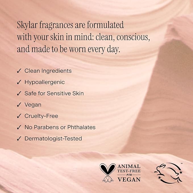 Skylar Pink Canyon Eau de Parfum - Hypoallergenic & Clean Perfume for Women & Men, Vegan & Safe for Sensitive Skin - Notes of Grapefruit, Pink Salt & Cedar - 10mL /0.33 Fl oz