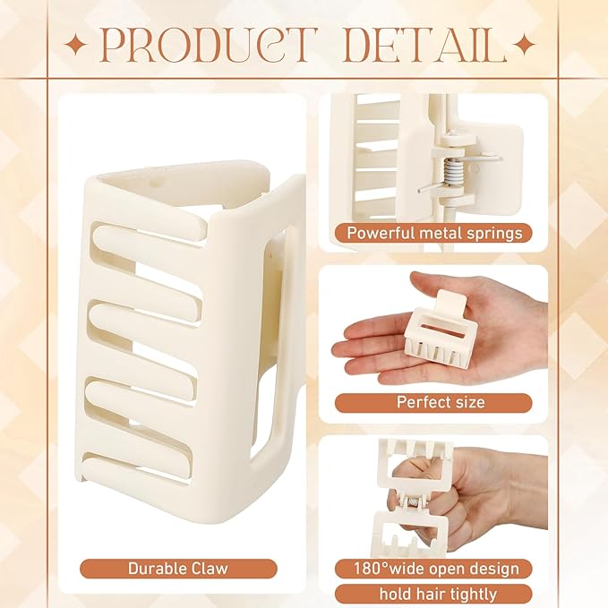 XunYee 100 Pcs Hair Claw Clips Bulk Large Square Jaw Headwear Clips Set for Women Nonslip Rectangle Hair Accessories Clip for Girl Women Gifts Beauty(2'',Classic Colors)