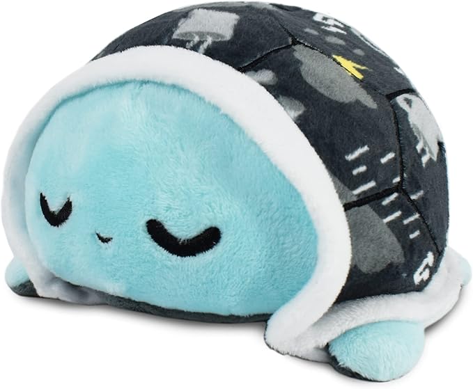 TeeTurtle - The Original Reversible Turtle Plushie - Rainy Day - Cute Sensory Fidget Stuffed Animals That Show Your Mood 3.5 inch, 100% Polyester Fiber
