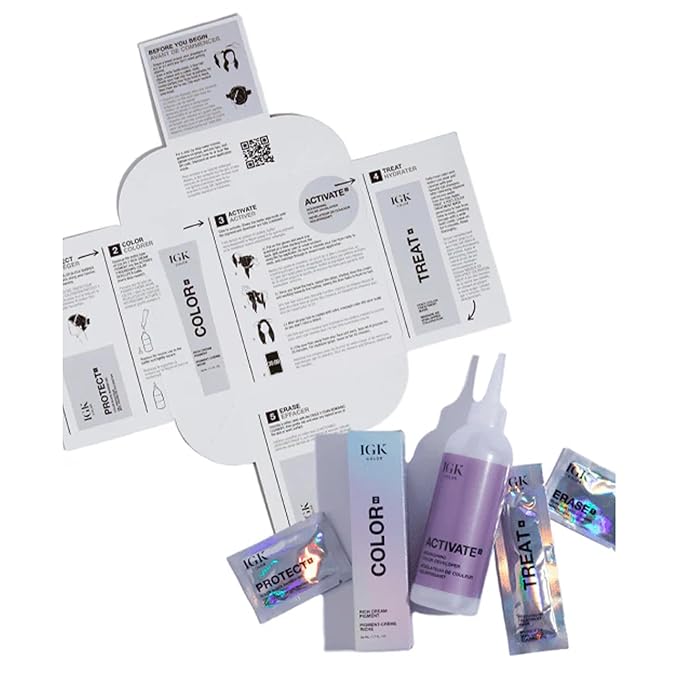 IGK Permanent Hair Dye Color Kit | 5GA 1-800 Espresso - Golden Ash Brown | 100% Gray Color Coverage + Strengthen + Shine | Ammonia Free