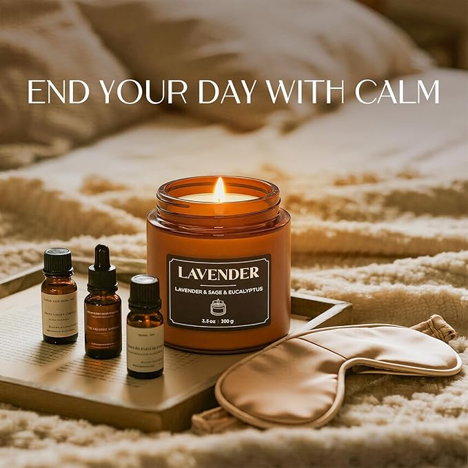 NORVENCE Scented Candles Gift Set, Stress Relief Candles for Home, Premium Soy Candle Set, Candles for Women and Men, Birthday & Christmas Gifts (Black & White, 7 oz)