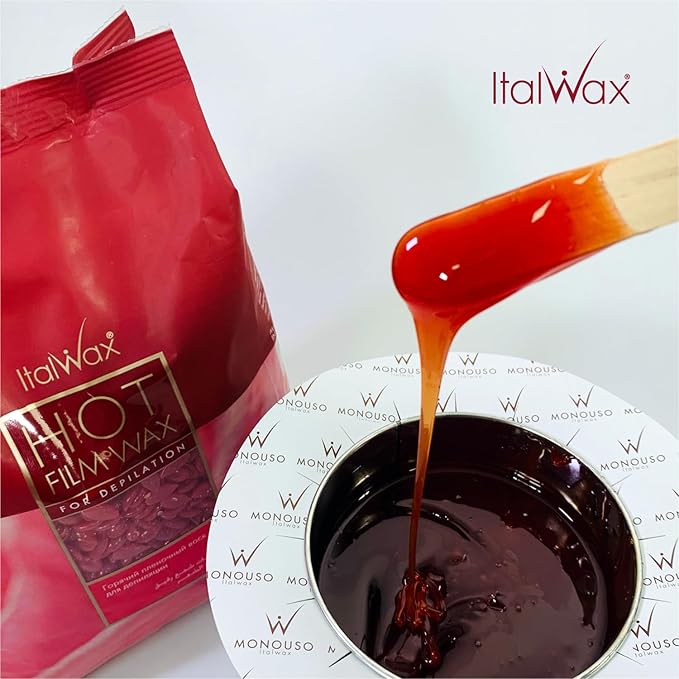 Italwax Rose - 500g / 1.1lb - Hard wax beads for hair removal - Natural formulation ideal for all skin type - Unscented - Recommended for Bikini Area and Armpits
