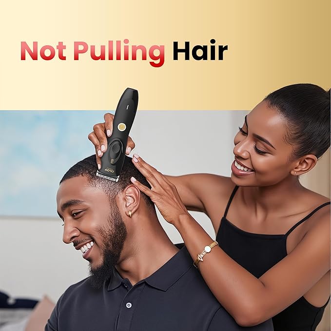 Hair Clippers for Men, Cordless Hair Clipper Kit, Adjustable 4 Length Setting, 2-Speed Settings, Replaceable Ceramic Blade Heads, Rechargeable Hair Clippers for Family (Black)