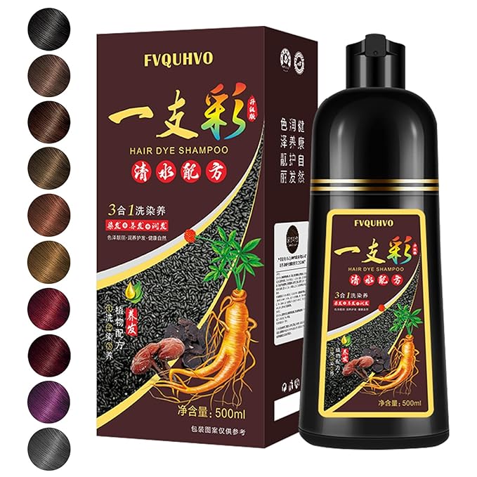 Hair Dye Shampoo 3 in 1, Semi-Permanent Hair Color, Dark Coffee Hair Dye, Safe & Professional, Easy To Use, For Salon & Home 16.9 FL OZ (Dark Coffee)