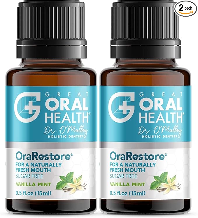OraRestore Bad Breath Treatment for Adults Halitosis: Dentist Formulated Oral Rinse Concentrate Tooth Oil Liquid Toothpaste, Fresh Breath Mouthwash for Dry Mouth, Oral Care, Healthy Gums, Teeth -2pack