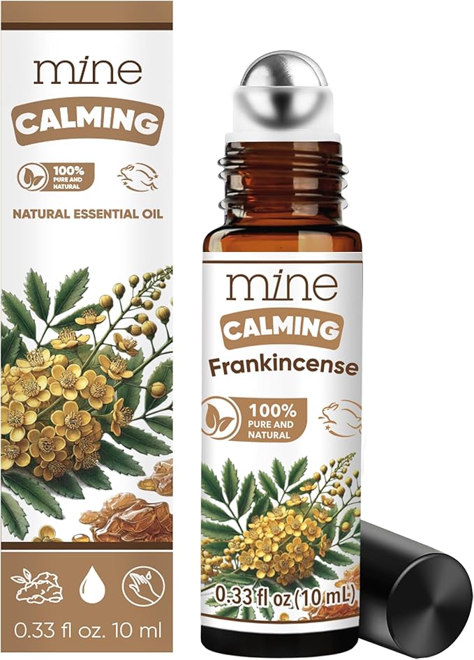 Mine Frankincense Essential Oil Roll On, Frankincense Oil, Calming Essential Oil Rollerball for Skin