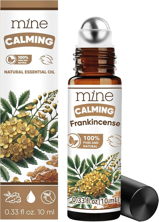 Mine Frankincense Essential Oil Roll On, Frankincense Oil, Calming Essential Oil Rollerball for Skin