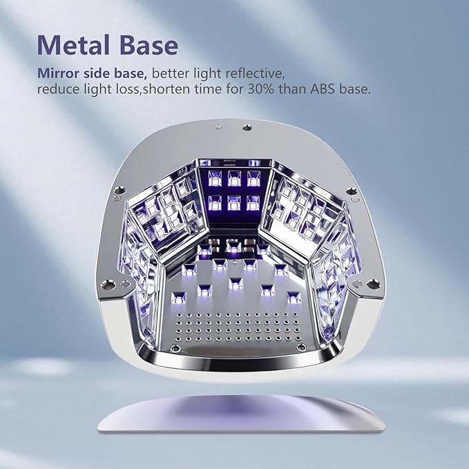 96W Professional Cordless Nail Lamp for Gel & Acrylic Nails – 60S Fast-Curing UV/LED Light with 15600mAh Rechargeable Battery (60+ Uses), Smart Sensor & Metal Base for Home and Salon