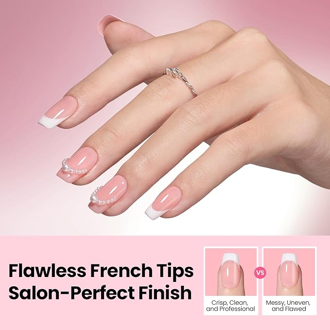 Beetles French Manicure Nail Art Stickers 30 Sheets French Tip Tool 3 Designs Self-Adhesive Nail Tips Guides for DIY Decoration Nails Art