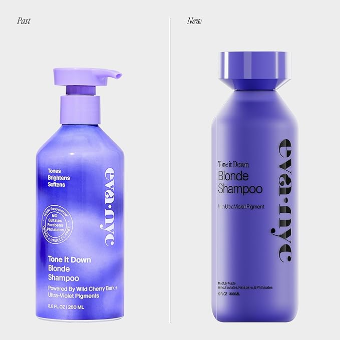 Eva NYC Purple Shampoo for Toning Blonde Hair - Gentle Formula for Blonde, Gray + Lightened Hair - Adds Shine + Softens - Anti-Brass Formula for Salon Fresh Results - Ginger Rose Scent - 10 fl oz