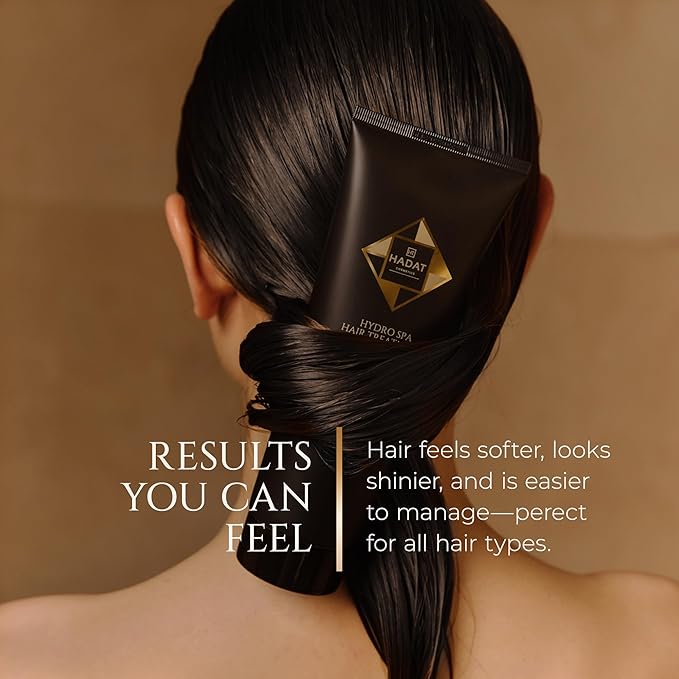 HADAT Hydro Spa Hair Treatment – Professional Hair Mask for Deep Moisturizing Repair and Shine – Macadamia Oil – Salon Quality for Dry Damaged Color-Treated Hair – Israeli Haircare (8.45 Fl Oz)