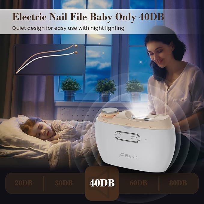 Electric Nail Clipper,2-in-1 Automatic Nail Clipper,Electric Nail Grinder,40DB Baby Nail Trimmer,LED Light ElectricNail Trimmer for Baby,Kids,Adults,Seniors,Manicure Set,BabyNail Kit Portable White