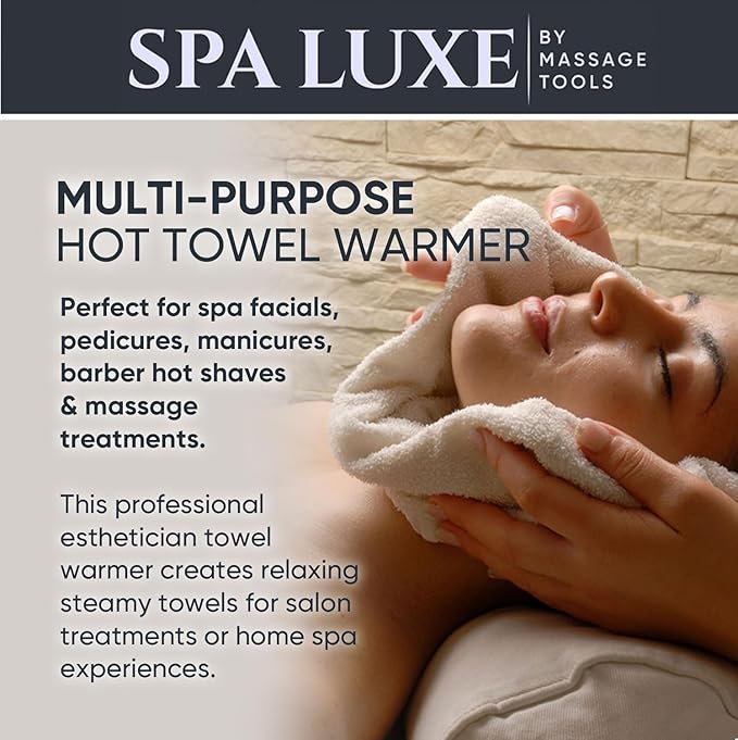 Pro Beauty - Hot Towel Warmer for Spa - Professional Towel Steamer Kit - Facial Esthetician Equipment, Massage Salon Supplies, Metal Tongs Included, 6 Hygienic Towels - Compact Mini Size