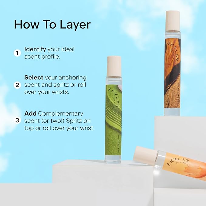 Skylar Citrus Reverie and Lime Sands Eau de Perfume Layering 2 Pack- Hypoallergenic & Clean Perfume for Women & Men, Vegan & Safe for Sensitive Skin- (10mL /0.33 Fl oz)