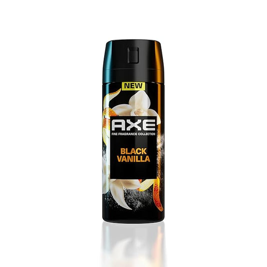 AXE Fine Fragrance Collection Premium Body Spray Black Vanilla with Orange + Sandalwood with 72H Odor Protection Aluminum-Free 4 oz