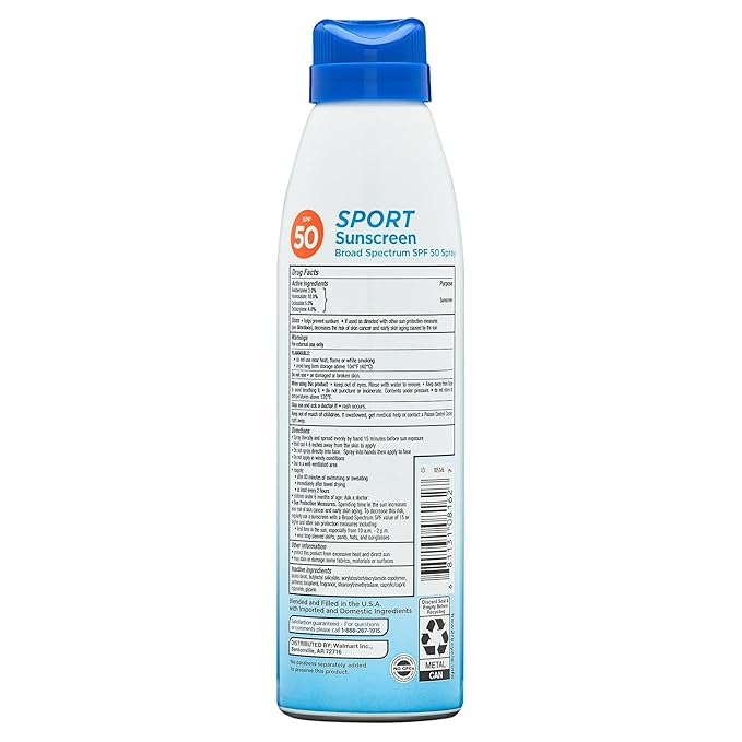 Equate Sunscreen SPF 50- Sport Broad Spectrum Spray (pack of 1), Set By Basket Goods