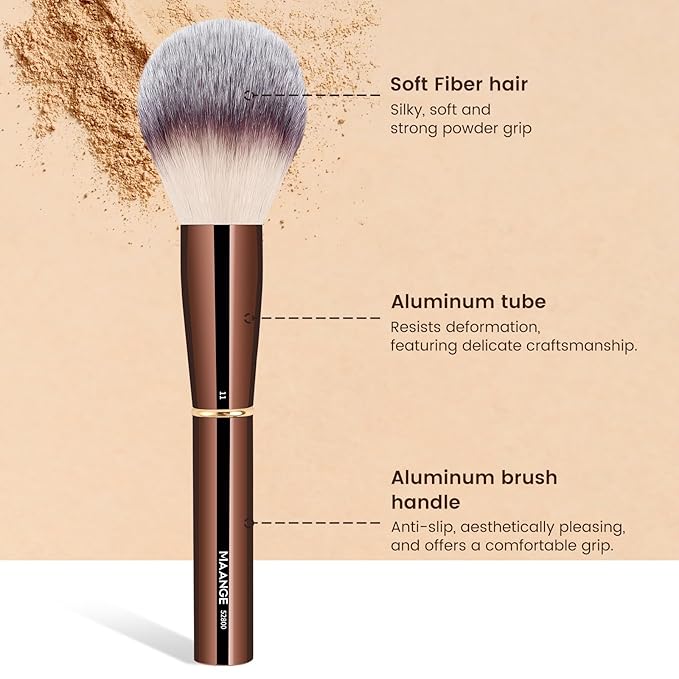 MAANGE 13Pcs Makeup Brushes with Case, Professional Brochas De Maquillaje for Face & Eyes, Soft Synthetic Foundation Powder Blush Eyeshadow Brush Kit with Gift Box,CoffeeBrown