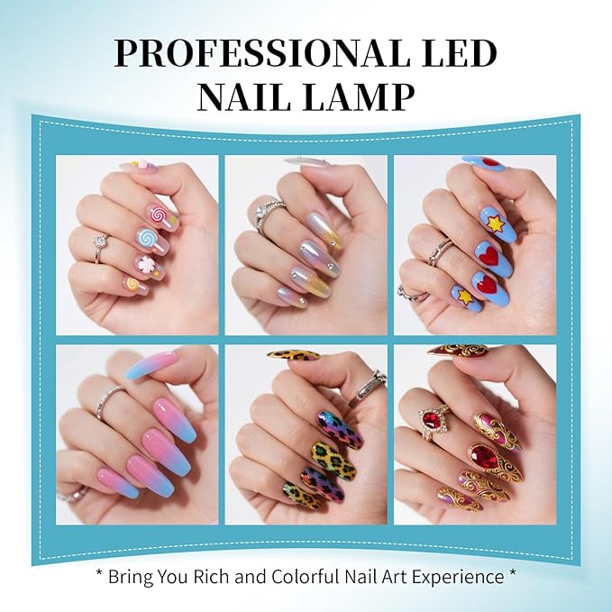 JEWHITENY White U V LED Lamp for Nails:Fast Nail Dryer for Gel Polish with 4 Timers and Automatic Sensor Professional LED Nail Lamp Manicure Tool