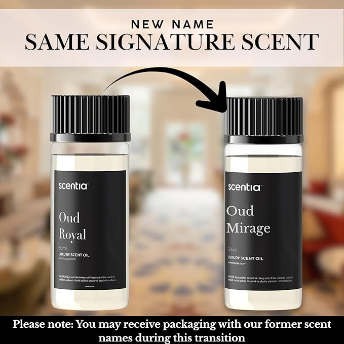 Scentia Diffuser Oil Inspired by TF's Oud Wood Perfume, Oud Royal Fragrance Oil, Aromatherapy Essential Oil Fragrance Set for Ultrasonic, Cold Diffusers - Thanksgiving & Holiday Gift 50 mL, 1.67Fl Oz