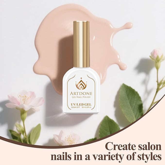 Artdone Gel Nail Polish Hema-free Solid Color Nude Color For All Seasons Neutral Soak Off LED Lamp Needed For Manicure Nail Art
