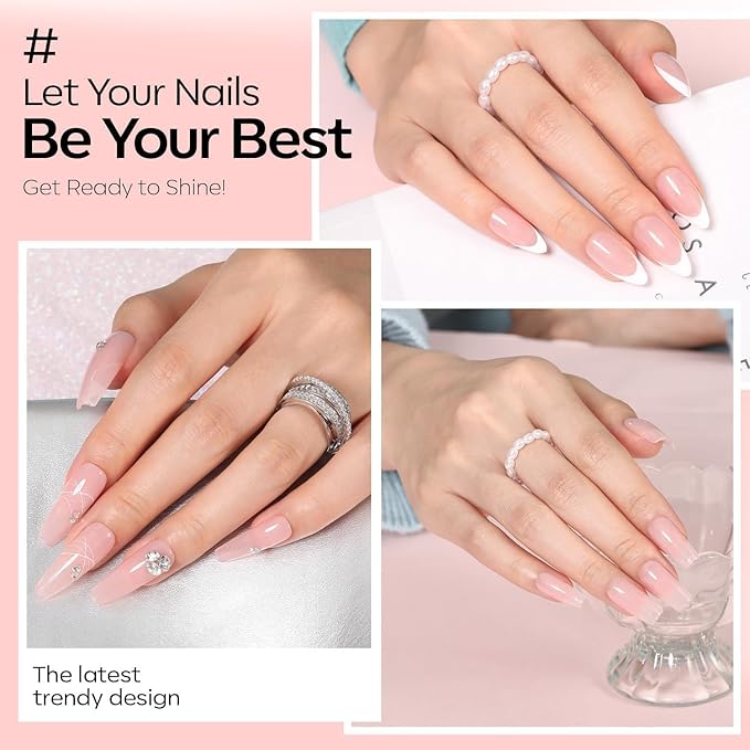 modelones Jelly Gel Nail Polish, 15 ML Jelly Nude Pink Nail Polish Sheer Neutral Color Long Nails Natural Translucent Soak Off U V Gel Clean Girl Nails for Women Nail Art French Tip Manicure at Home