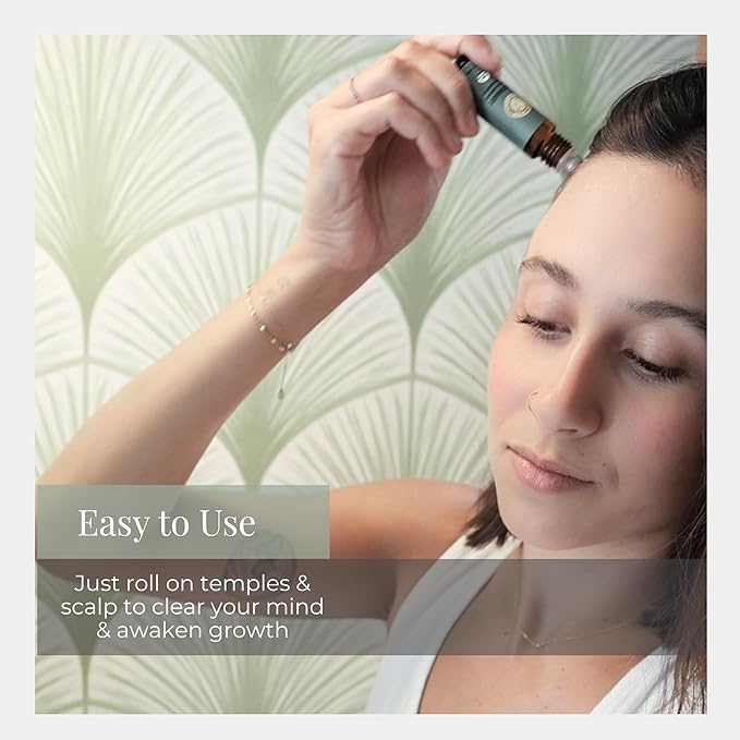 Silk Road Organic Rosemary Essential Oil & Jojoba Roll On, USDA Certified, Support Hair Growth & Health - 10 ml Aromatherapy Roller