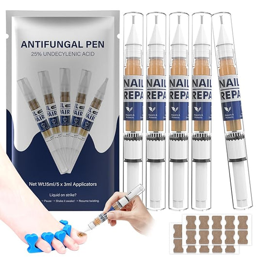 Toenail Fungus Treatment Extra Strength Pen for Damaged Toenail & Finger, More Pure Natural Plant Extracts, Toe Nail Fungus Renewal Patches & Toe Spacers for Damaged Nail for Women and Men