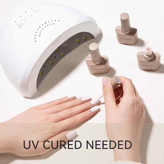 MAYCHAO 15ML White Wedding Gel Nail Polish 1Pc Creamy Gel Polish Soak Off UV LED Nail Polish Nail Art Starter Manicure Salon DIY at Home, 0.5 OZ