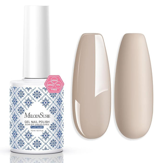 MelodySusie Fleurwee Plant Based Gel Nail Polish, Hema Free Neutral Brown Nail Polish, Soak Off UV LED Gel Polish Gift for Women 21 Non Toxic Long Lasting Nail Art Manicure Salon DIY at Home P26