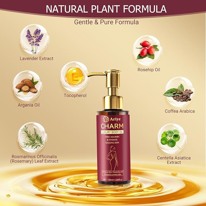 Body Firming Oil Luxury Glow & Remedy body oil for women,Body Oil After Shower Tightening&Hydrating Treatment for Arms,Legs,Stomach&Body,Natural Firming Oil for Dry Skin, Body Oil-(4.06 Fl. Oz)/1Pcs