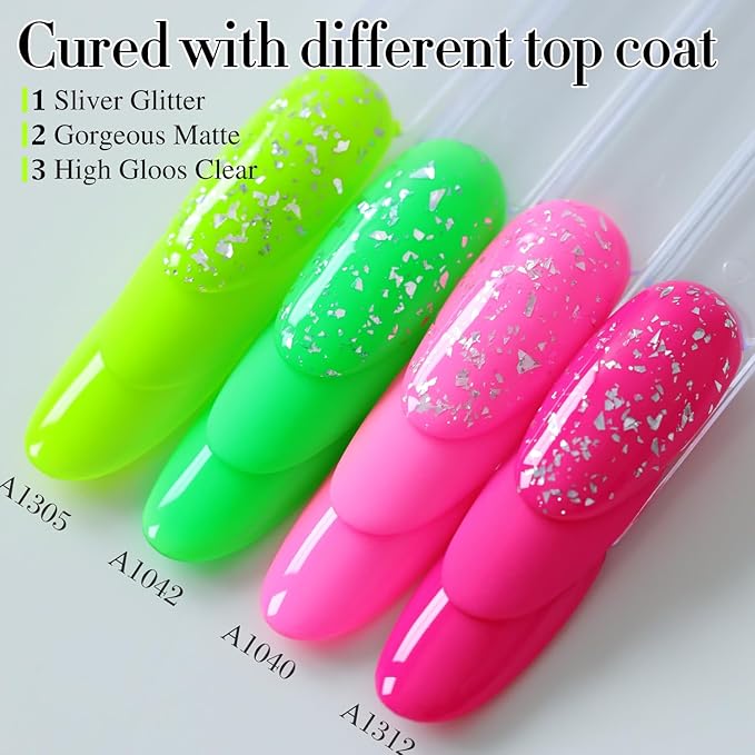 Double Rhythm 15ML Lime Green Gel Polish Pure Sheer Same Color Same Bottle Soak Off Gel Polish Art Manicure Salon DIY at Home for Women (Neon Green-A1305)