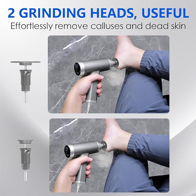 Upgraded Electric Callus Remover for Feet 4500rpm, Professional Electric Foot Callus Remover Foot Sander Pedicure File with 2 Interchangeable Heads and Replaceable Sandpaper Discs