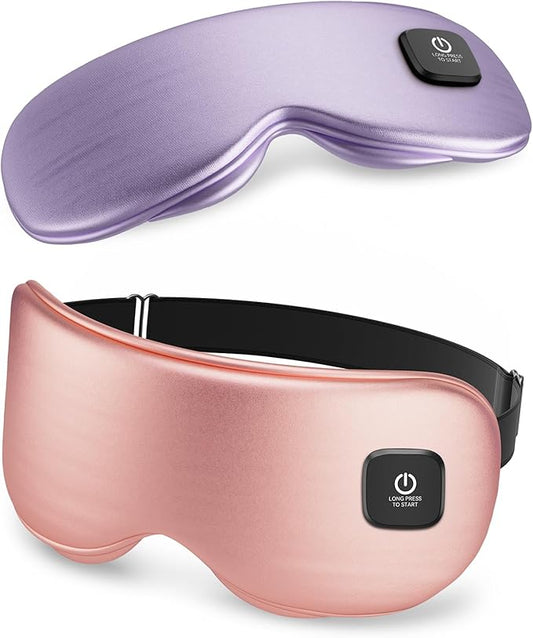 Heated Eye Mask - Cordless Eye Mask for Dry Eyes, Eye Relief, Improved Sleep, Washable Eye Heating pad for Travel and with Replaceable Shell (Rose Pink)