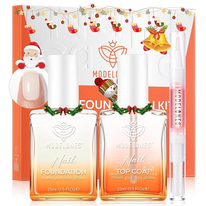 modelones Nail Strengthener Clear Gel Top Coat Nail Polish Cuticle Oil Pen Milky White Nail Repair for Damaged Nails Care Kit for Women 15 ml Ridge Filler for Growth