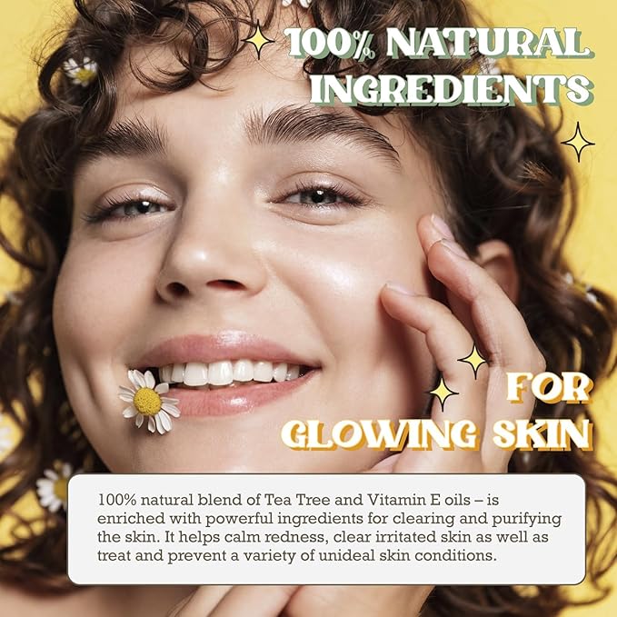 Purifect Cool Calm Clear Tea Tree Oil Redness Relief Face Serum – Removes Blemishes, Acne Scars and Soothes Dry, Itchy, Sensitive Skin – Made in USA with Vitamin E, Shea butter, Jojoba & for Face